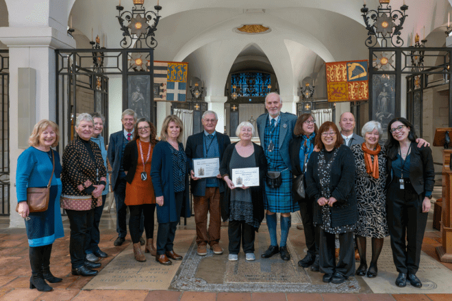 Group photo of the winners of the Marsh Trust awards in St Paul's Cathedral OBE Chapel
