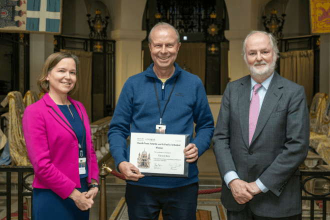 Group photo of the winners of the Marsh Trust awards in St Paul's Cathedral OBE Chapel