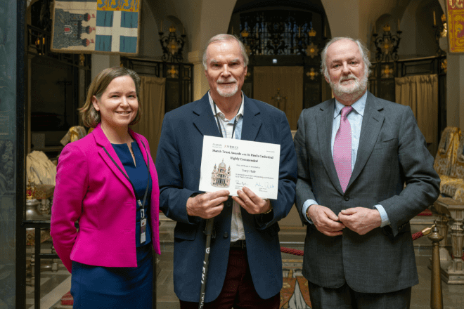Group photo of the winners of the Marsh Trust awards in St Paul's Cathedral OBE Chapel