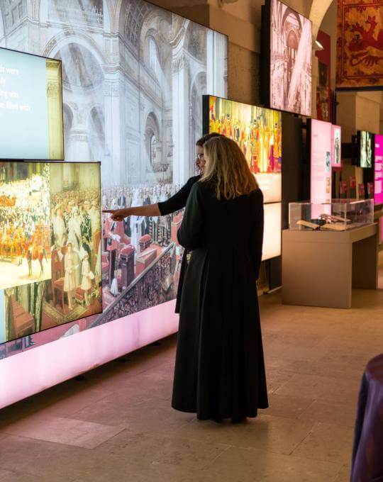 Visitors viewing items in our Jubilee exhibition