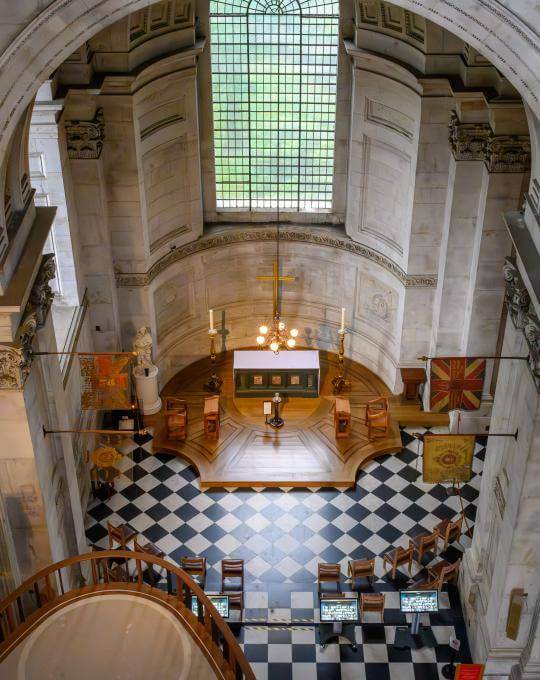 Aerial view of the Middlesex Chapel inside St Paul's
