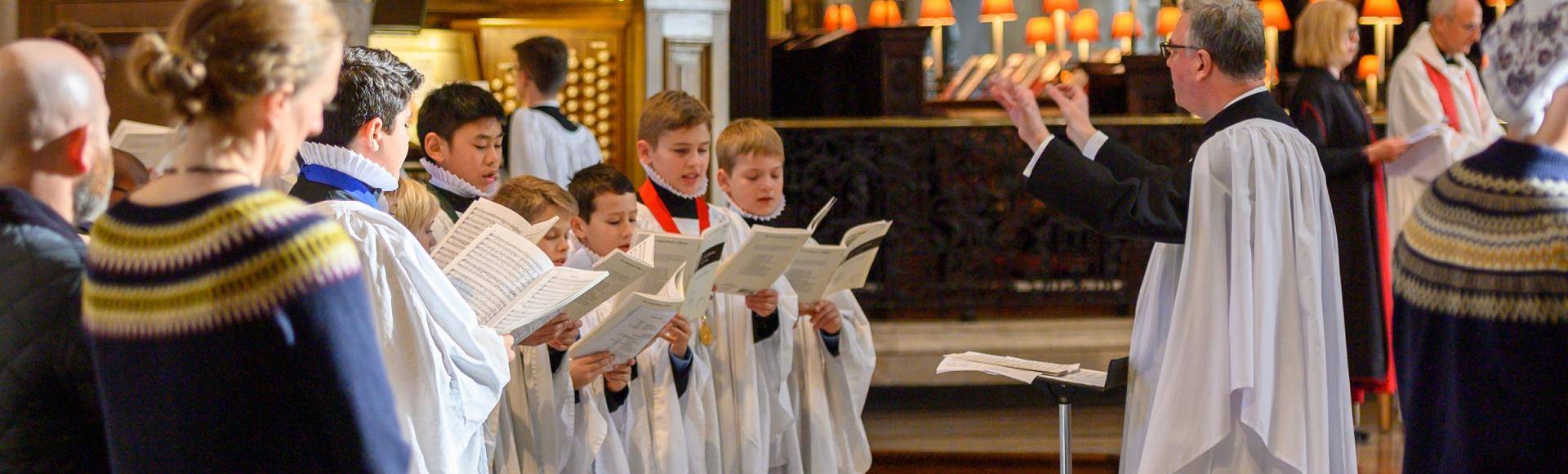 cathedral choir singing at consecration service