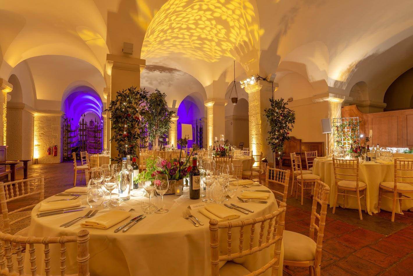 Crypt dinner round tables