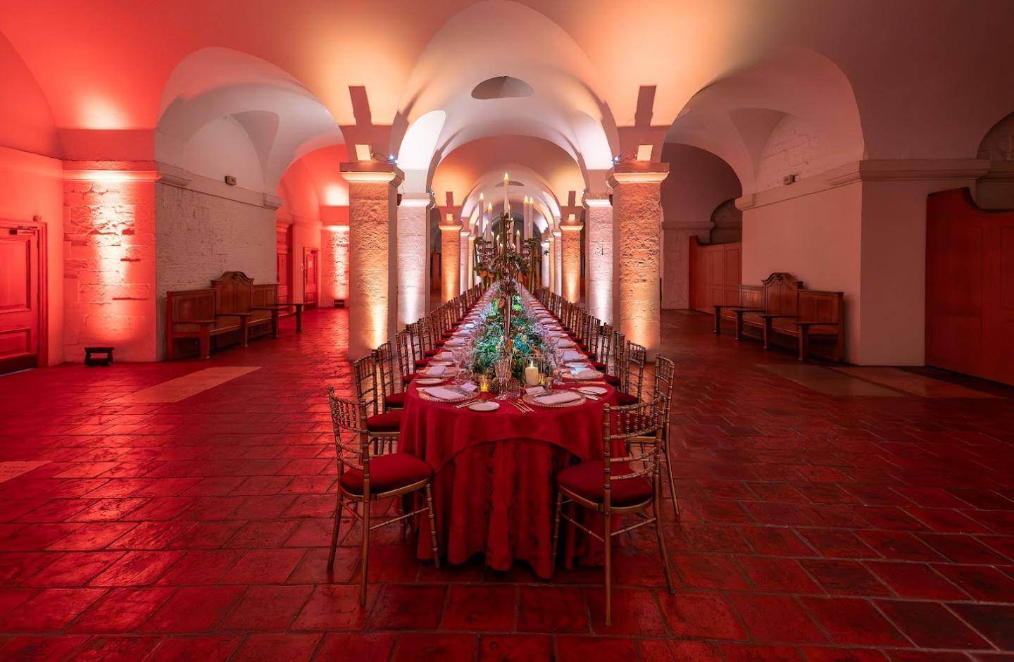Dinner in the Crypt one long table