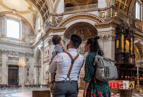 family mother father son nave dome