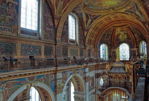 the quire mosaics with light coming through windows