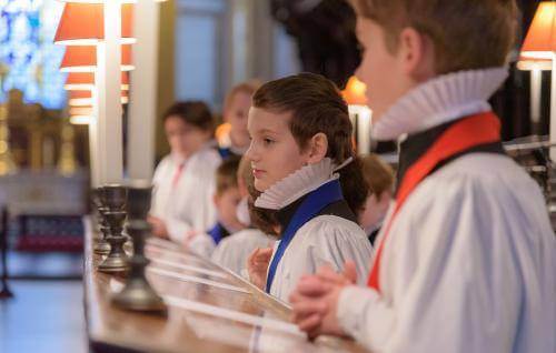 choristers boys candles singing choir chirstmas