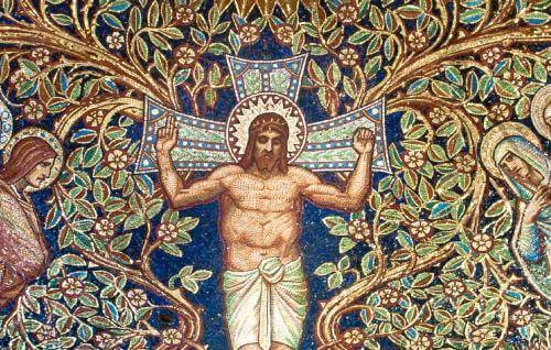 interior dome mosaics close up jesus