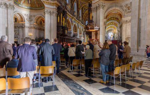 worshippers eucharist sunday services congregation