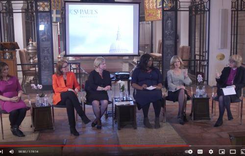 The panel of speakers in St Faith's Chapel at St Paul's Cathedral