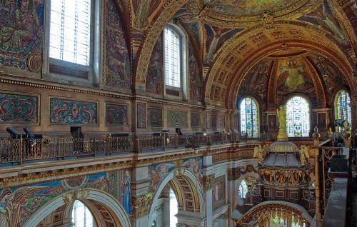 the quire mosaics with light coming through windows