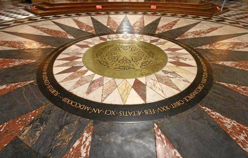 A photo of shapes in the floor in the cathedral