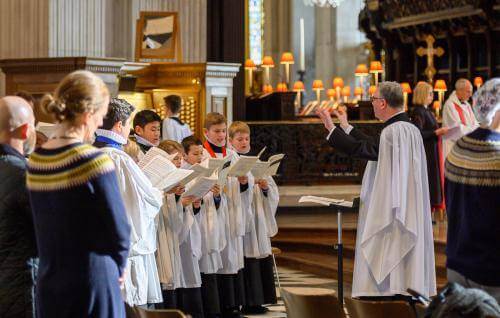 cathedral choir singing at consecration service