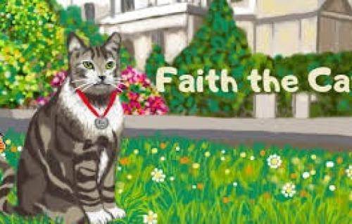 A drawing of Faith the cat in the grounds of the Cathedral