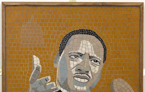 Martin Luther King mosaic made by student at Southbank Mosaic School