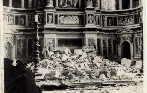 Bomb damage sustained to St Paul's during the Second World War