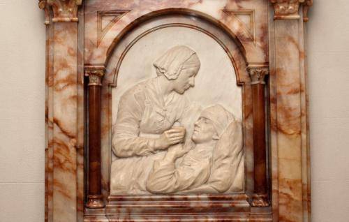 The memorial to Florence Nightingale in the crypt