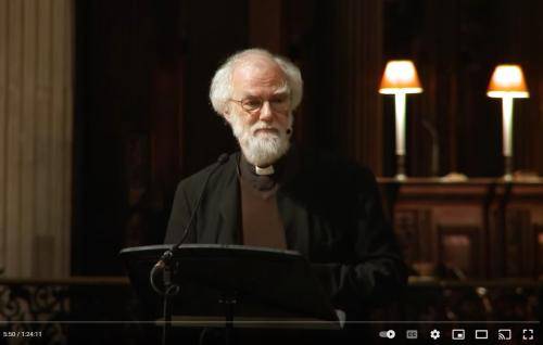 Rowan Williams speaking at St Paul's Cathedral