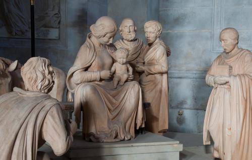 A carved wooden Nativity scene displayed in the Cathedral during Advent and Christmas