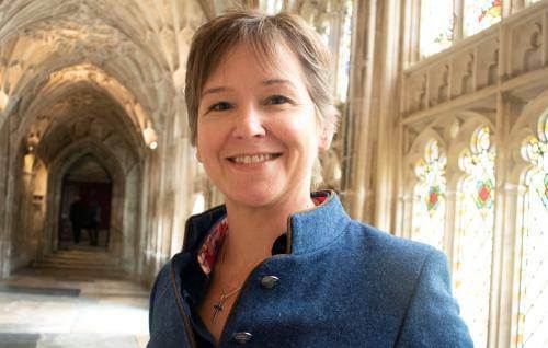 Portrait of Emily MacKenzie at Gloucester Cathedral