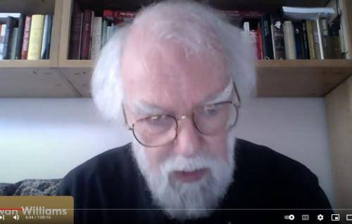 Rowan Williams on screen presenting the seminar