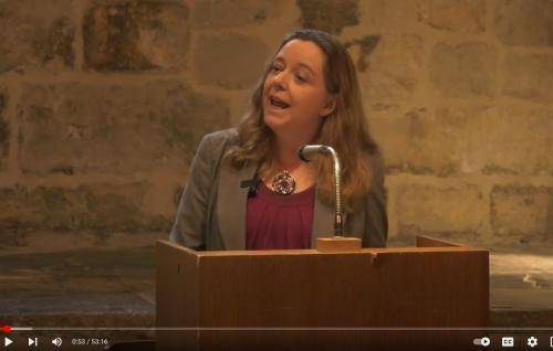 Paula Gooder speaking in the Wren Suite at St Paul's Cathedral