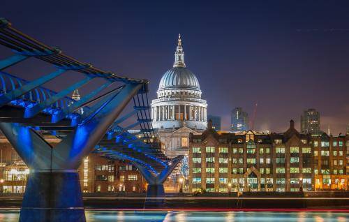 The dome of St Paul's from south of the River Thames