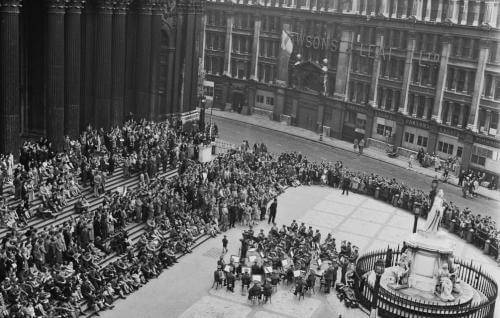 West Steps of St Paul's on VE Day 1945
