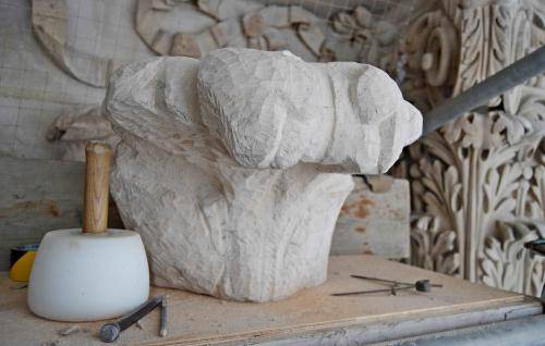 A piece of cathedral stone carving