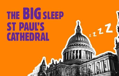 St Paul's Cathedral exterior with words The Big Sleep St Paul's Cathedral