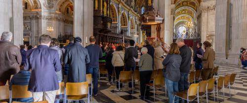 worshippers eucharist sunday services congregation