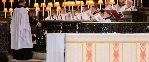 Choir singing Evensong