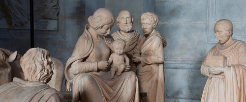 A carved wooden Nativity scene displayed in the Cathedral during Advent and Christmas
