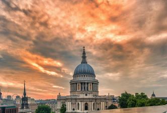 St Paul's evening dome sunset spring
